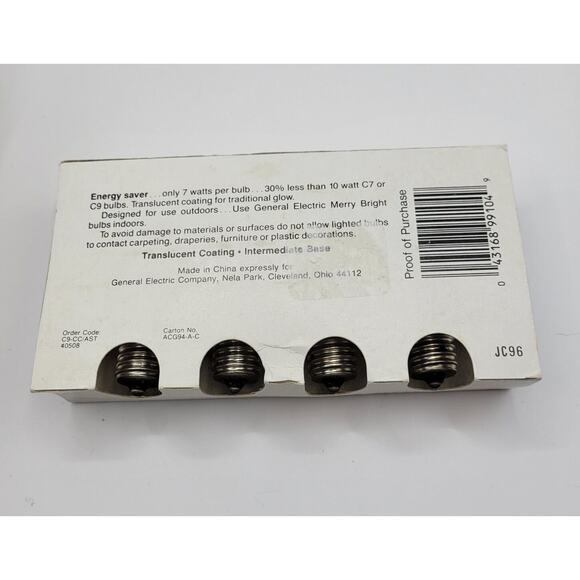 Lot Of 3 Packs GE Glow Bright C-9 Replacement Christmas Light Bulbs NIP - Picture 3 of 7